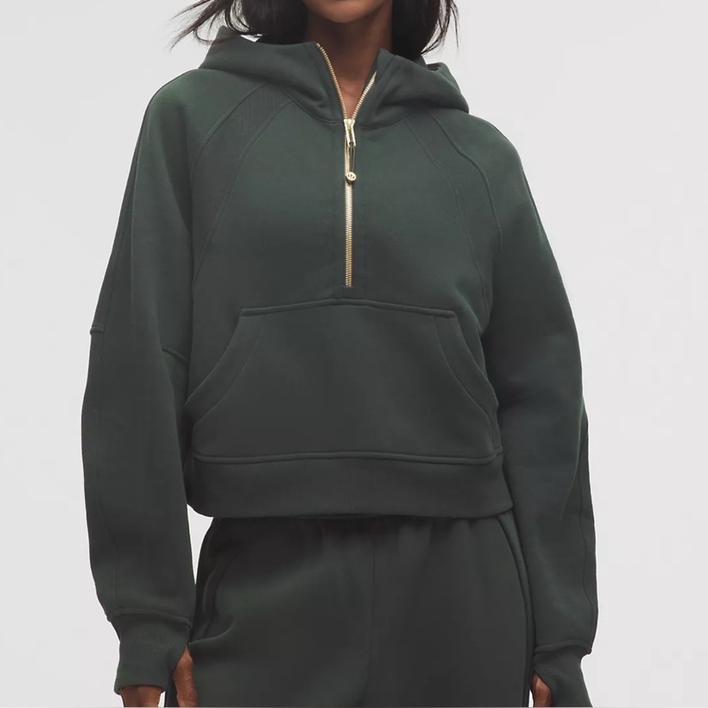 lululemon athletica Forest Green Half-Zip Hooded Sweatshirt